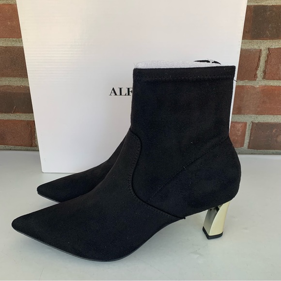 Alfani Bambey Black Fabric Block Heel Ankle Boots Women’s US 7 M NEW - Picture 4 of 8